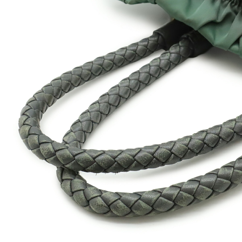PRADA Ardesia Gathered Ribbon Handbag with Handles, Shoulder Bag, Gray, Nylon... - Picture 5 of 9